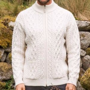 Carraig Donn Men’s Cardigan Fisherman Sweater